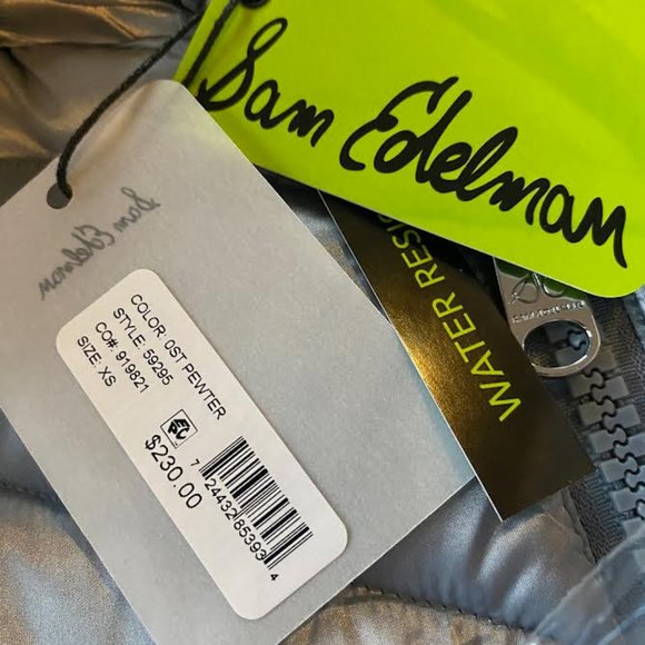 NWT $230 SAM EDELMAN Women XS (US 0-2) Hooded Puffer Coat Winter Snow Jacket - Picture 16 of 16